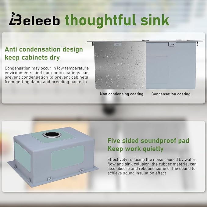 Drop In Kitchen Sink 20x16", 9" Basin Depth, 18 Gauge Stainless Steel Sink, 3D Embossed Surface Finish Top Mount with Accessories