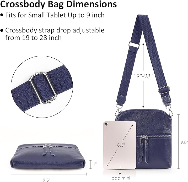 befen Genuine Leather Small Crossbody Purses for Women Travel Cross Body Bags Lightweight with Adjustable Shoulder Strap
