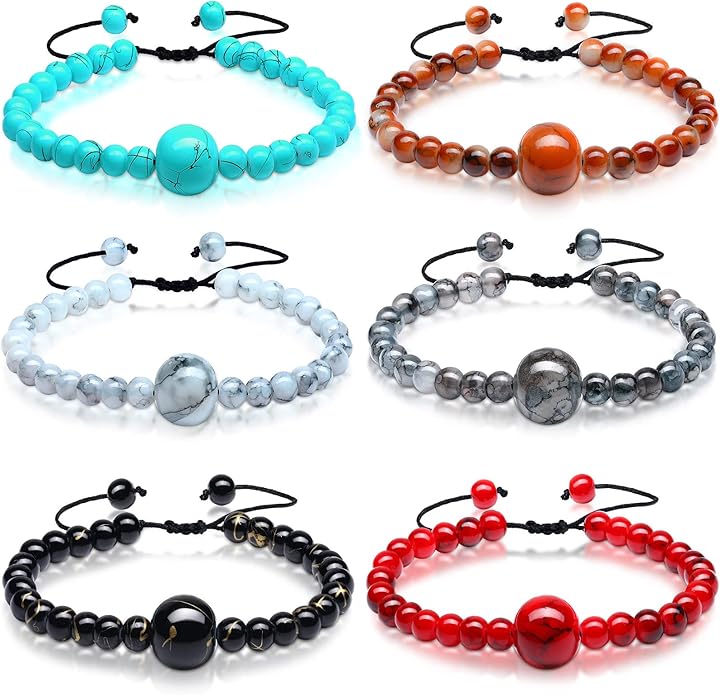 Sureio 6 Pcs Motion Sickness Bands Bracelet Anti Nausea Adjustable Wristband for Cruise Ship Essentials Seasickness Adult