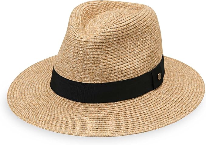 Wallaroo Hat Company Women’s Petite Palm Beach Fedora – UPF 50+ UV Protection Sun Hat, Packable, Adjustable, Small Size