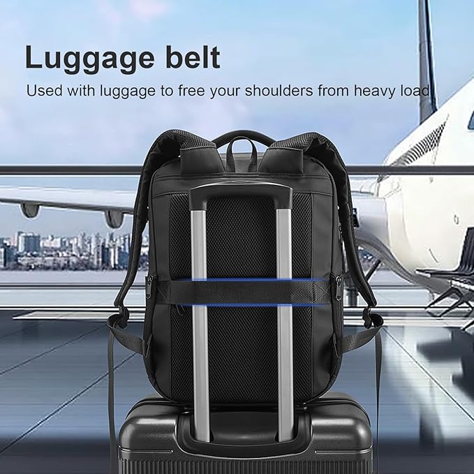 SOKOK Carry On Travel Backpack Waterproof Business Backpack with Laptop Compartment, Hardshell Computer Backpack for Men and Women, Black