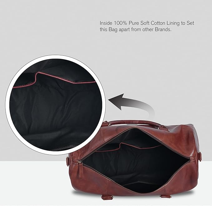 Genuine Leather Duffle Bag for Men | Vintage Weekender Travel Bag | Overnight Carry-On Luggage | Handmade Leather Gym Bag for Men