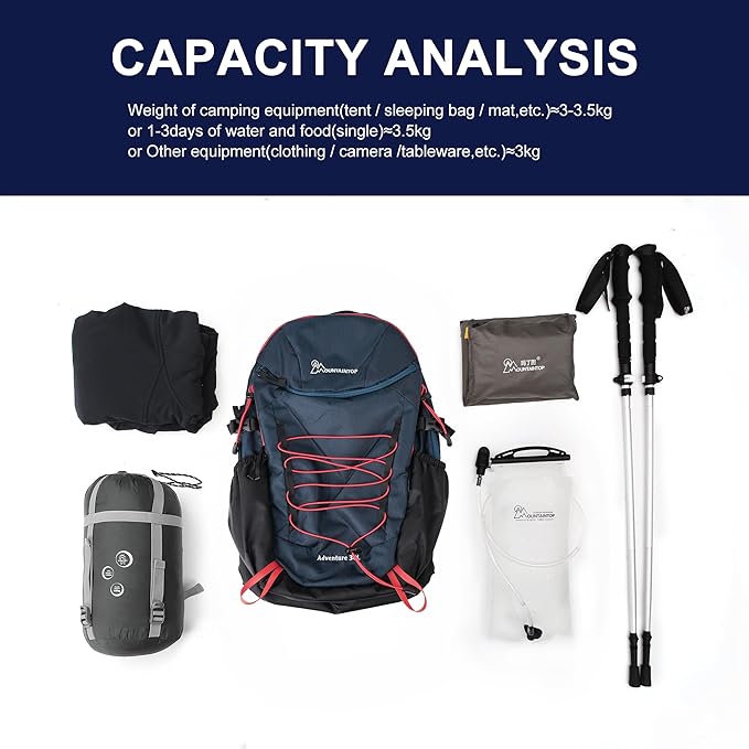 MOUNTAINTOP Hiking Backpack,30L Camping Backpack, Men Women Hiking Daypack Lightweight Travel Backpack for Camping Climbing Skiing Cycling