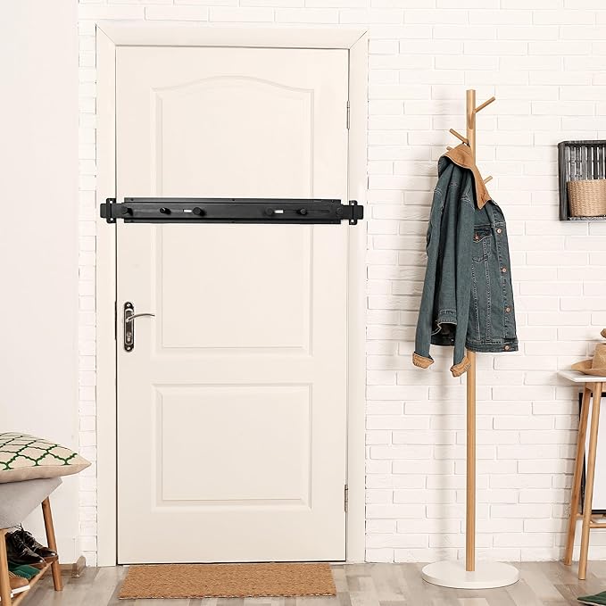 Door Bar Lock - Patented Door Barricade Security Bar - Home Safety Improvement, Door Reinforcement, Childproof, Break-in Prevention - Premium Grade Steel Door Mount for 34''-45'' Wide Doors