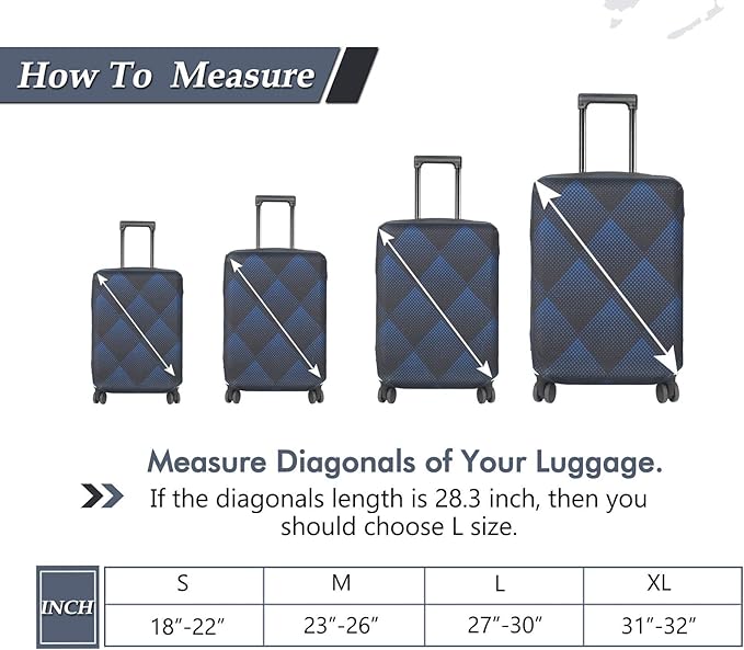 HYPER VENTURE Washable Luggage Cover - Fashion Suitcase Protector Fits 18-22 Inch Luggage (Blue Cube, S)