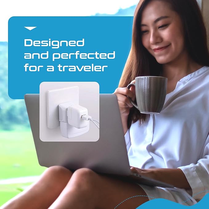 Ceptics UK Travel Plug Adapter, 2 in 1 Type G Adapter, US to UK Adapter, Ireland, Dubai Travel Adapter with Dual USA Inputs, CE, RoHS - HK Outlet Adapter, 3 Pack