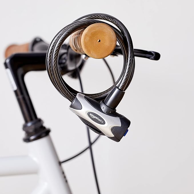 Amazon Basics Bike Cable Lock, 6 Feet, Black