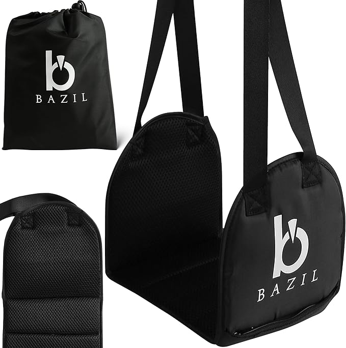BAZIL Airplane Foot Hammock - Portable and Adjustable Foot Hammock - Airplane Travel Essential for Relaxing Your Journey - Footrest for Car and Office Use