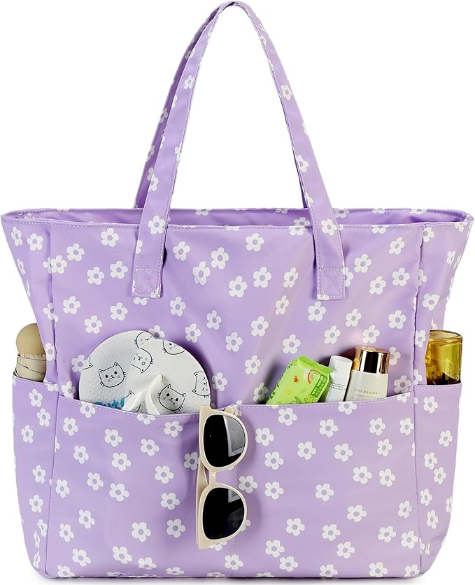 Waterproof Beach Tote Pool Bags for Women Ladies Extra Large Gym Tote Carry On Bag With Wet Compartment for Weekender Travel