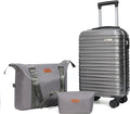 Luggage Set 3 Piece Luggage Set ABS hardshell Spinner Wheels Luggage Carry on Suitcase with Weekender bag & Toiletry bag(Grey)