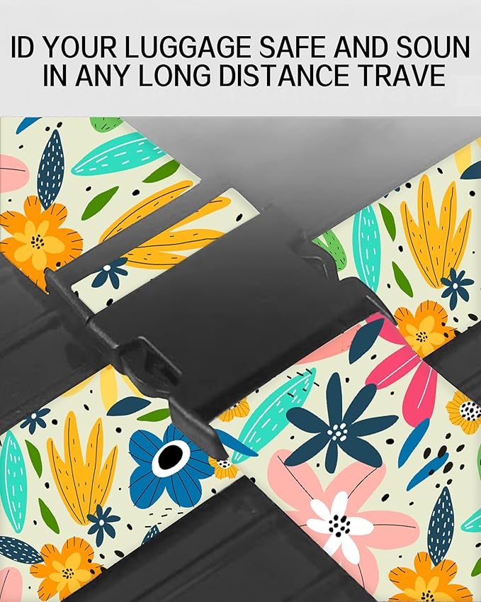 Luggage Straps for Suitcases, Adjustable Travel Belt, Durable Wide Luggage Strap, Cute Suitcase Strap Identifiers with Buckle, Bag Straps for Luggage, Cute Colorful Flowers