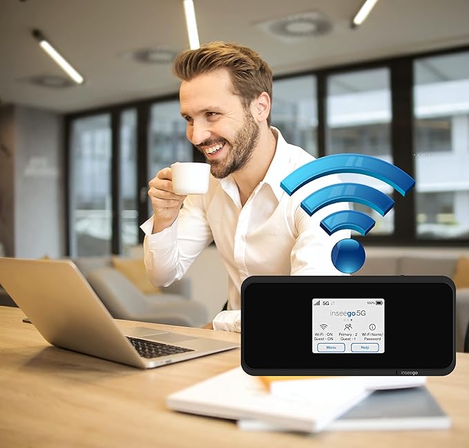 5G Mobile Portable WiFi | Verizon Wireless Jetpack Inseego MiFi M2100 | Free VPN Mobile Hotspot for Travel | Unlocked Globally | Speed Up to 2,7 Gbps | Use 8 hrs | EVDO-LINK Bundle - Verizon Sim Card