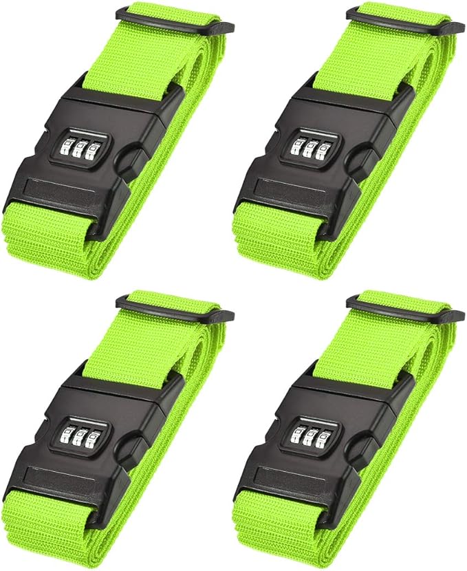 uxcell Luggage Straps Suitcase Belts with Buckle, Combination Lock, Adjustable Travel Packing Accessories
