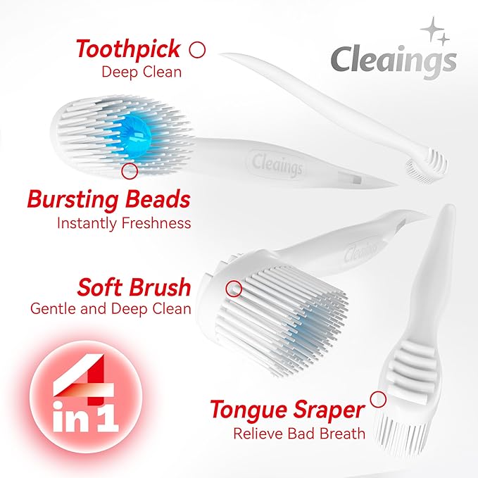 cleaings® Mini Disposable Toothbrush Set with Toothpaste – Travel Essentials, Portable Toothbrush for Women & Men, Camping, Road Trip, Vacation, 24 Count-Mint Flavor（Pack of 1）
