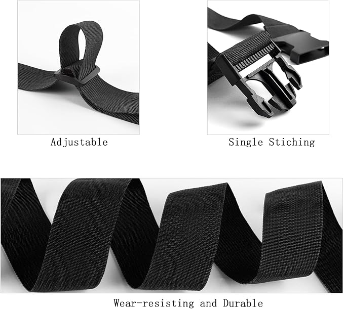 2Pcs Luggage Straps for Suitcase Travel Accessories TSA Approved, 80In Long Belts to Keep Your Suitcase Secure, Adjustable Bag Straps with Quick-Release Buckle for Travel Bag Closure, Black