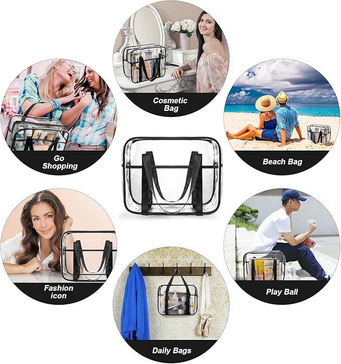 Clear Toiletry Bag Thick Transparent Cosmetic Bag Waterproof Makeup Artist Large Bag Diaper Case Luggage Organizer Storage Easy Clean Large