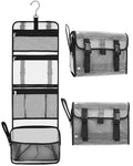 Relavel Travel Hanging Toiletry Bag for Men Women Travel Kit Shaving Bag Waterproof Large Makeup Bag Wash Bag Makeup Organizer Cosmetic Case for Bathroom Shower Semitransparent