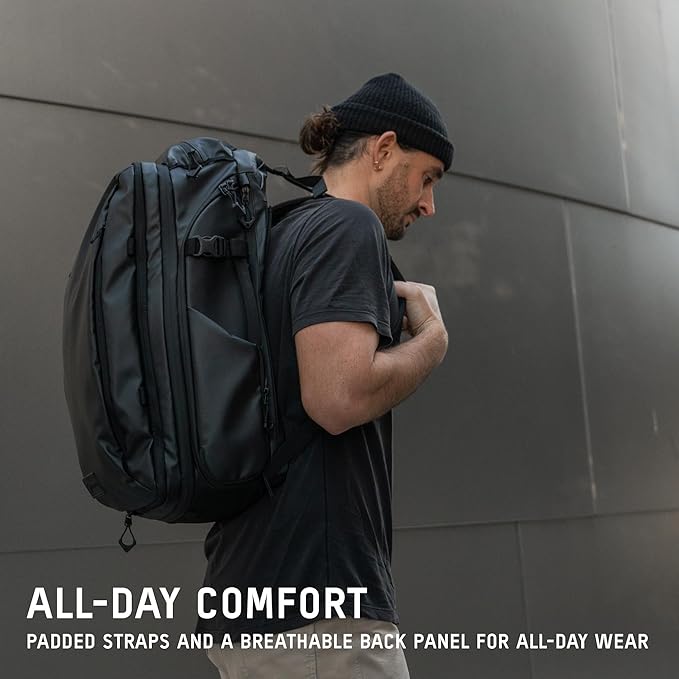 WANDRD TRANSIT Travel Backpack (45L): Large Expandable Carry-On Adventure Bag – Weather-Resistant Travel Backpack with Laptop Sleeve, Dual Side Access & Hidden AirTag Pocket
