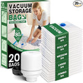 Vacuum Storage Bags,20Pack Vacuum Seal Bags with Electric Air Pump,Vacuumm Seal Bag for Clothing,Travel,Clothes,Comforters,Blankets,Pillows-4 Jumbo+4 Large+4 Medium+4 Small+4 Roll Up Space Saving Bag