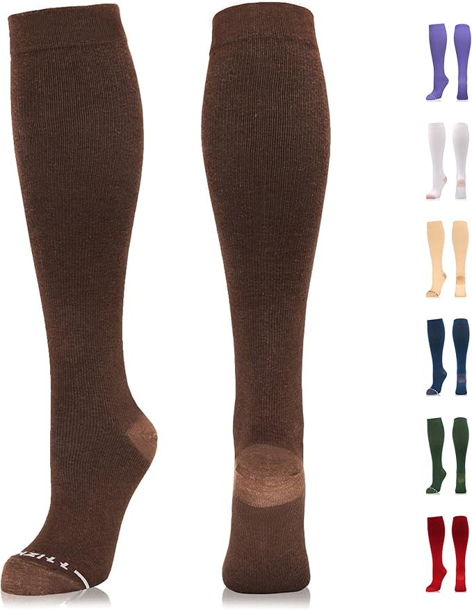 NEWZILL Copper Compression Socks for Women & Men 15-20mmHg Cotton Rich Odor Control Dress Socks for Business Casual Running Medical Athletic Support, Edema Diabetic Relief