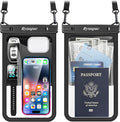 [Up to 10"] Large Waterproof Phone Pouch Bag - 2 Pack Waterproof Phone Case for iPhone 16 15 14 Pro Max Galaxy S25 S24 Ultra, IPX8 Cellphone Water Protector Pouch Beach Essentials Travel Must Haves