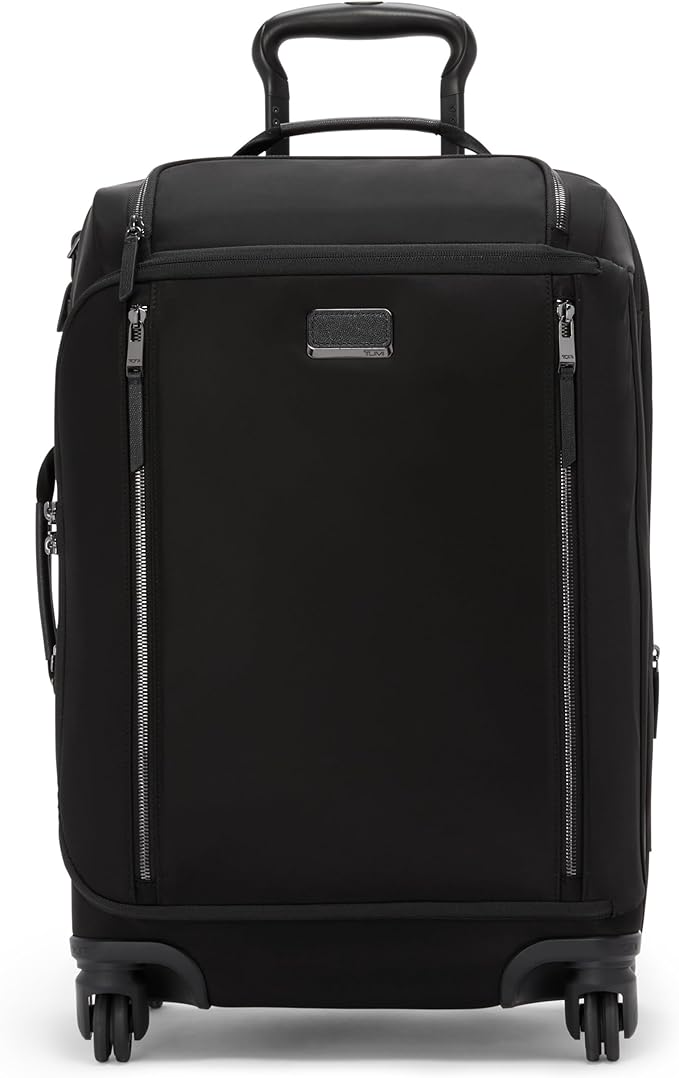 TUMI - Voyageur Leger 4 Wheeled Luggage - Women's Lightweight and Spacious, Sleek Silhouette, Durable Premium Suitcase - 21.8" International Expandable Carry-On, Black with Gunmetal Hardware