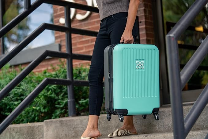 Sherpani Meridian, 22 Inch Carry On Luggage Airline Approved, Rolling Hardside Suitcase 22x14x9, Travel Luggage for Women, Expandable Suitcase, Travel Gift (Caribe)