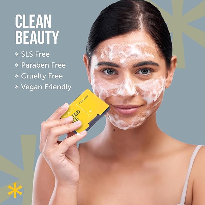 Glycolic Acid Soap Sheets - 100 Exfoliating Peel Face Wash - Travel Size Facial Cleanser with Vitamin C, Retinol, Kojic Acid, Collagen - Anti Aging and Minimizes Pores and Scars - 2 Pack