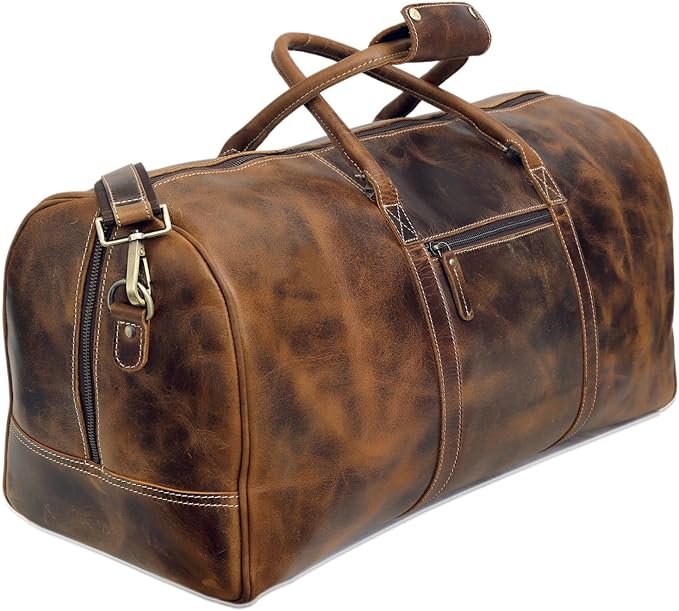 Leather Travel Duffel Bags for Men and Women Full Grain Leather Overnight Weekend Leather Bags Sports Gym Duffle