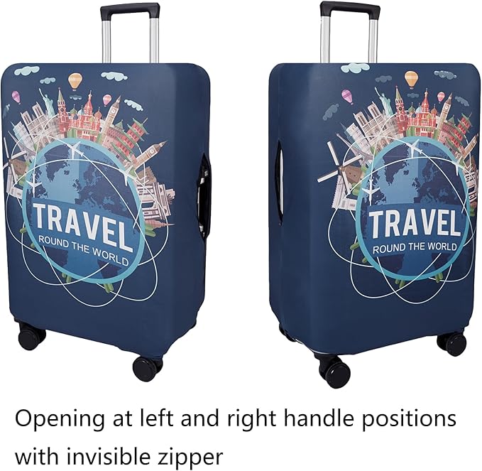 WUJIAONIAO Travel Luggage Cover Baggage Suitcase Cover Protector Skins 18-32 Inch (A9 TRAVEL, XL (for 29-32 inch luggage))
