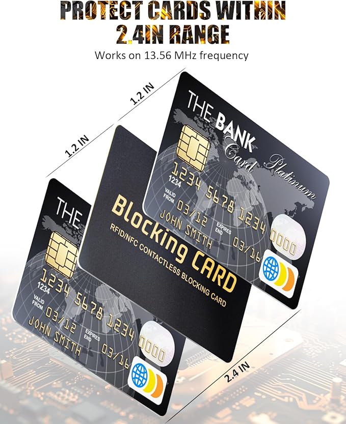 RFID Blocking Card 10 pack,One Card Protects Entire Wallet,RFID/NFC Contactless Bank Debit Credit Card Protector ID ATM Guard Card Blocker,Smart Slim Design Perfectly Fits in Purse–Black