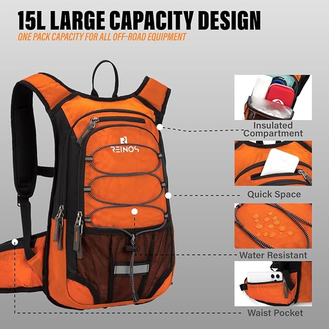 Hydration Pack Backpack with 3L Water Bladder for Men & Women, Hiking Daypack with Thermal Insulation | Running, Cycling, Camping, Skiing, Outdoor Activities