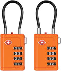 Puroma TSA Approved Luggage Travel Locks with Open Alert Indicator, 4 Digit Combination Resettable Code Zinc Alloy Lock for Suitcase, Backpack, Bag, Toolbox, Locker (2 Pack, Orange)