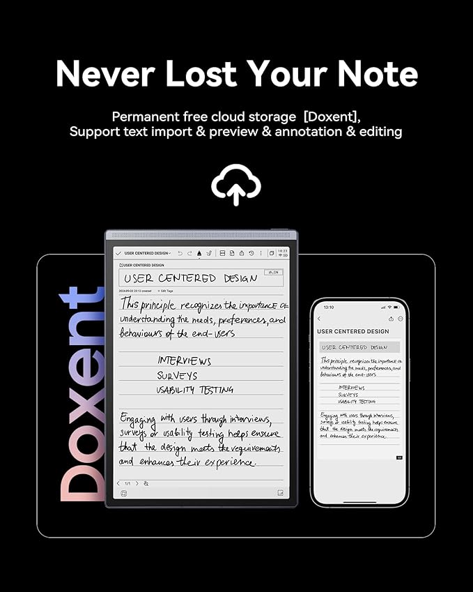 AINOTE Air 2 Bundle – 8.2'' Digital Writing Tablet with Pen, Smart Voice-to-Text Notes, Multilingual Transcription, ChatGPT Integration, Includes Black Folio Case