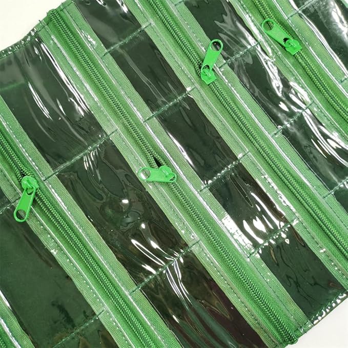 Travel Jewelry Roll Bag Portable Organizer Pouch With Grids&PVC Cover Storage Bags for Necklace, Bracelet, Bracelet,Ring, Badge, Pendant