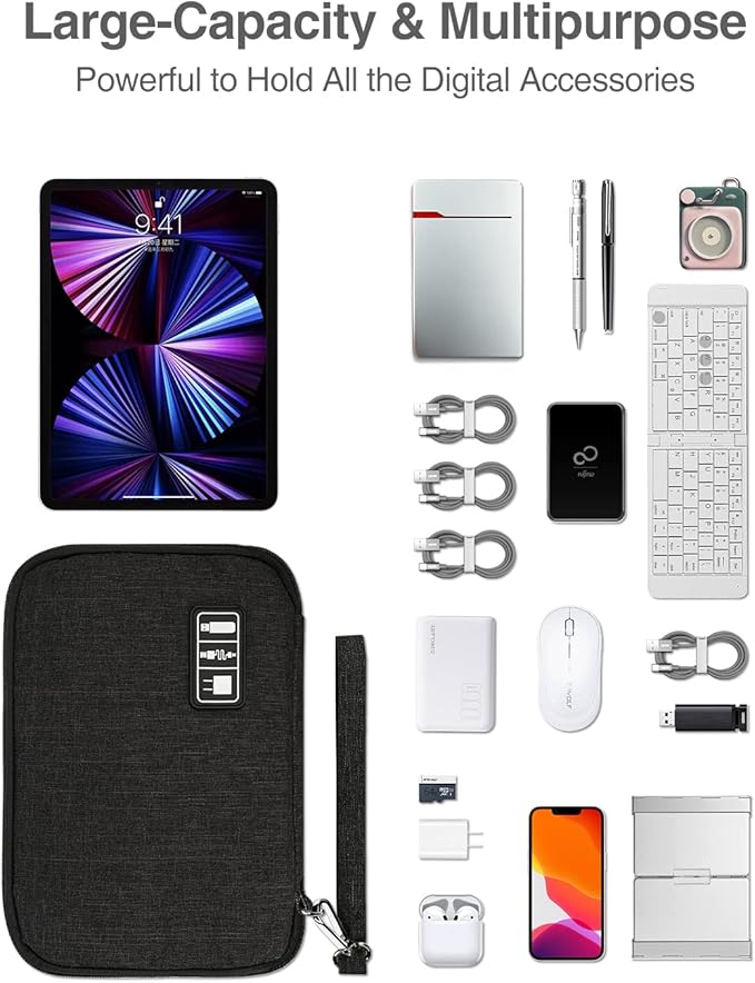 Luxtude Cord Organizer Travel, Cable Organizer Bag, Portable Electronics Organizer, Travel Essentials for Cord Storage/Charger Storage/Cable Storage