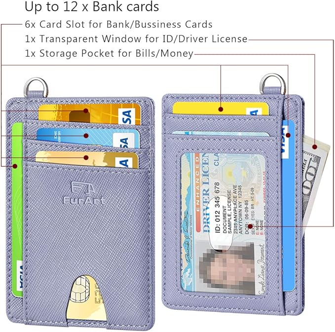 FurArt Slim Minimalist Wallet, Front Pocket Wallets, RFID Blocking, Credit Card Holder for Men & Women