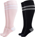 Momcozy Compression Socks for Women Wide Calf, 15-20mmHg Knee High Support Socks for Pregnancy, Nurses, Travel, Flying