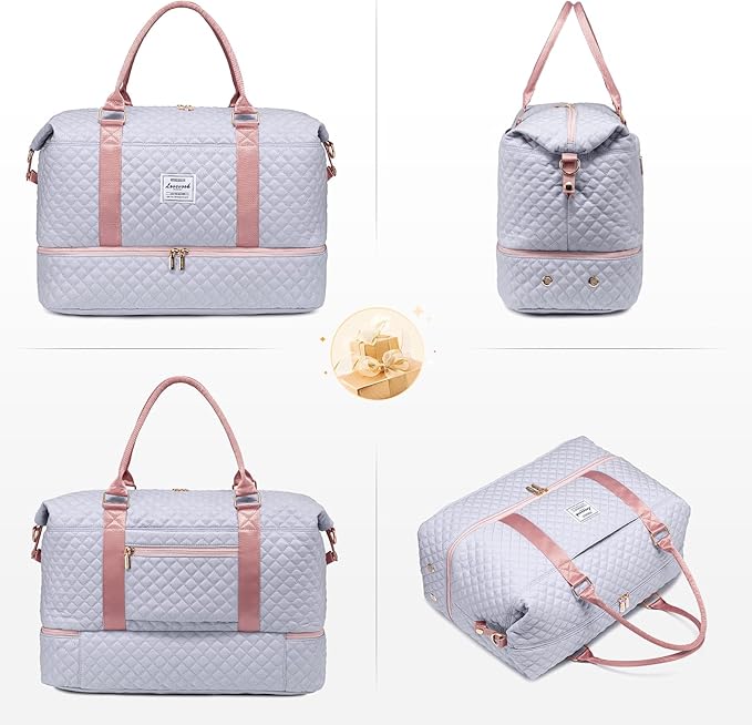 LOVEVOOK Travel Duffle Bag,Weekender Bags for Women with Shoe Compartment，Carry on Overnight Bag with Toiletry Bag,Gym Duffel Bag with Wet Pocket, Hospital Bags for Labor and Delivery