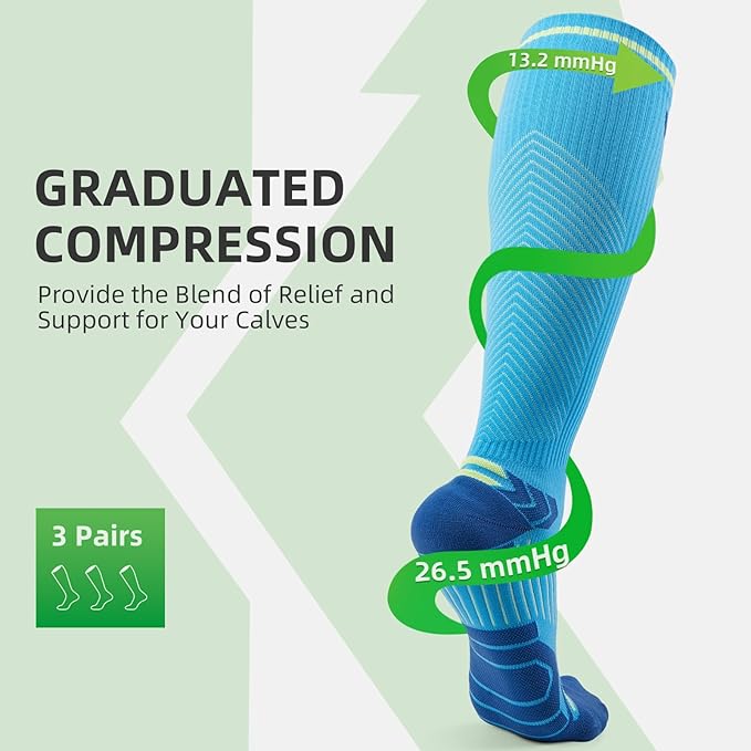 Compression Socks for Women Men 3 Pairs, Compression Stockings, Fragrance Flight Socks for Travelling Sitting