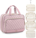 Travel Toiletry Makeup Bag for Women Hanging Toiletry Bag Cosmetic Organizer Make up Bags for Women Travel Essentials (Pinkish Purple)