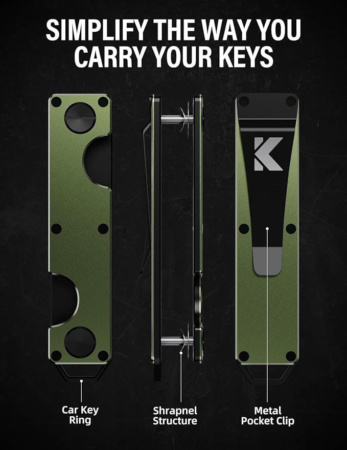 Key Organizer Key Holder Compact Key Case Minimalist Metal Key Chain Key Holder for Keychain Secures 8-10 Keys EDC