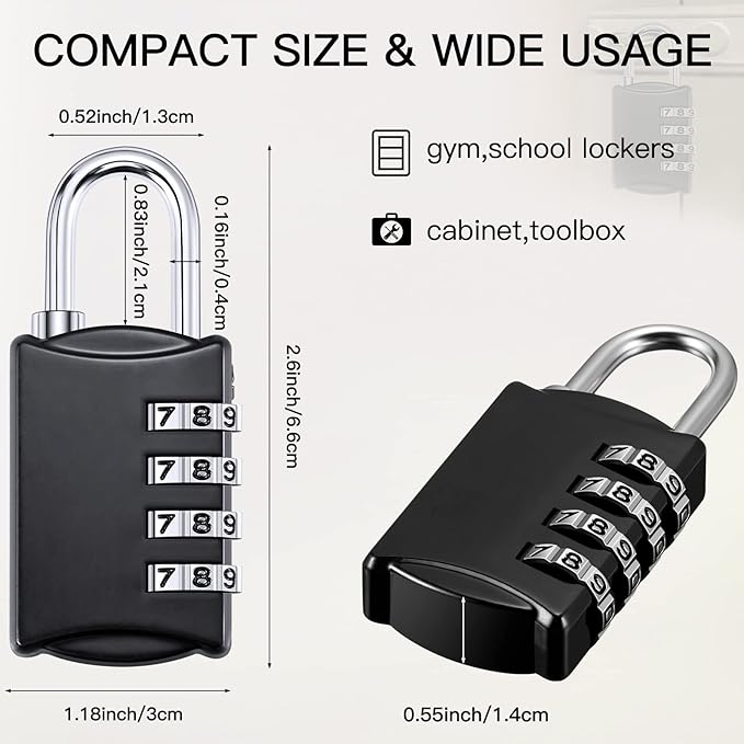 Moxweyeni 30 Pcs 4 Digit Combination Lock Small Combo Luggage Number Locks Outdoor Waterproof Padlock for Traveling Toolbox Gym Door Locker Suitcases Employee Hasp Storage