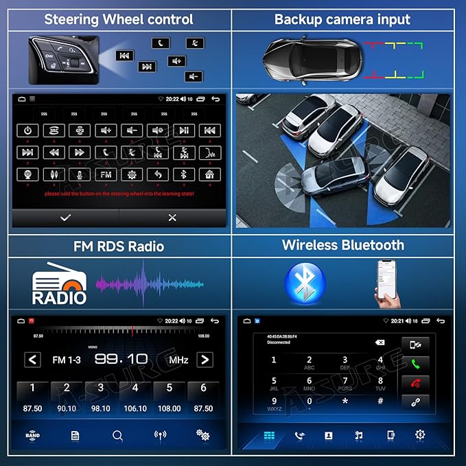ASURE 2+64GB Car Stereo Radio for Ford Mustang 2010-2014,10.1 inch 4Core Android Car GPS Navigation Head Unit with Wireless Carplay,Android Auto,1280x800 HD Touchscreen Multimedia Player
