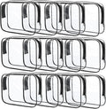 12 Pcs Clear Cosmetic Bag PVC Waterproof Zippered Clear Toiletry Carry Pouch Cosmetic Makeup Bag for Women Men Vinyl Plastic Organizer Case for Vacation Bathroom (Large, Black)