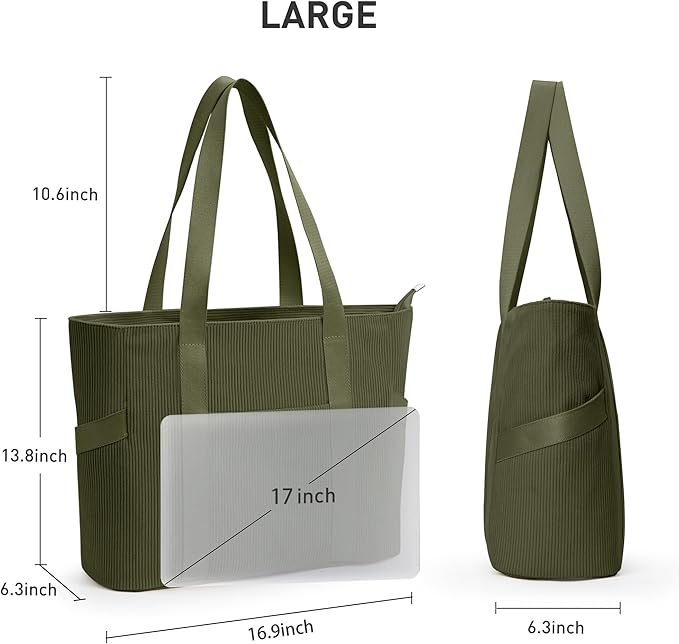 Tote Bag for Women with Zipper, Travel Tote Bags with Compartments Large Shoulder Bag Handbag for Gym Work School