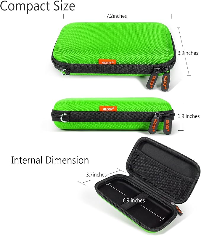 GLCON Power Bank Storage Case Hard EVA Protective Travel Case – Small Electronic Carrying Pouch for Hard Drive, Cell Phone, Charging Cable, External Battery, Earbuds (Light Green)