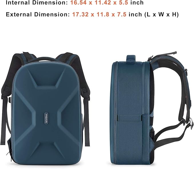 MOSISO Camera Backpack, DSLR/SLR/Mirrorless Photography Camera Bag 15-16 inch Waterproof Hardshell Case with Tripod Holder&Laptop Compartment Compatible with Canon/Nikon/Sony, Deep Teal