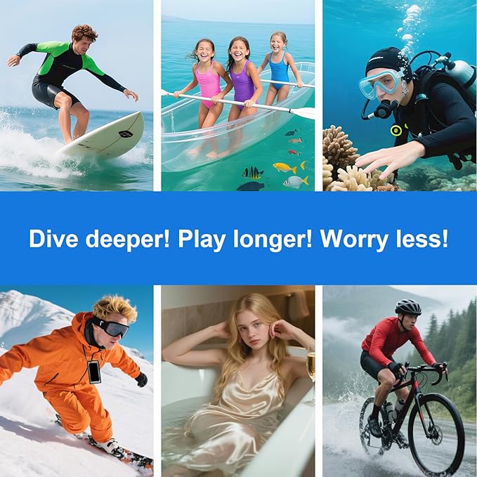 Waterproof Phone Pouch Underwater Protect Bag Wet Touch/Floating Snorkeling/Heavy Duty Hard Phone Case with Lanyard Compatible with iPhone 16 Pro Max/15/14/13 Samsung Galaxy S25-Black