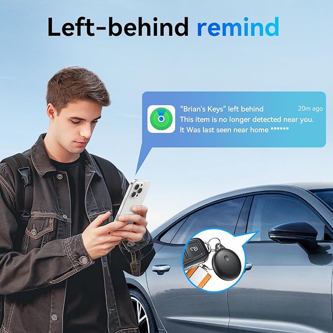 Tags-4 Pack, Smart Bluetooth Tracker Work with Apple Find My, Key Finders and Find My Tracker, Game Changer Waterproof Smart Tag with Key Ring GPS Tracker Tag for Keys/Luggage/Wallet/Pets etc